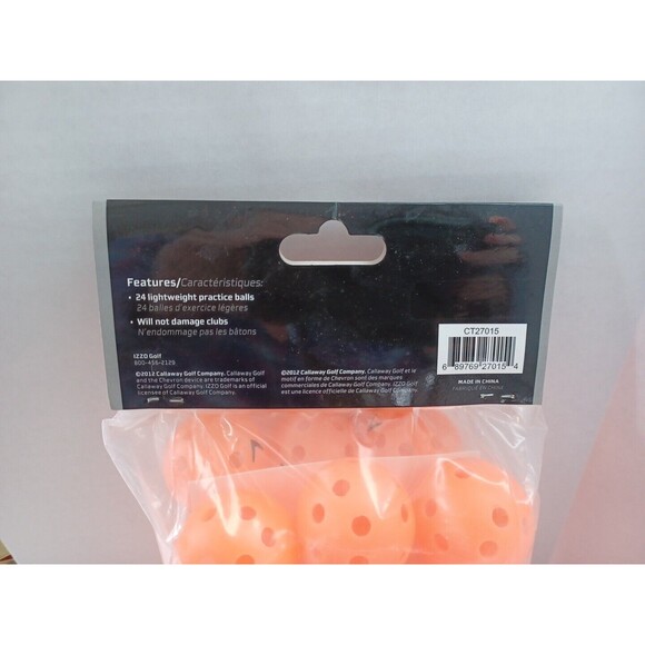 Callaway 24 Perforated Practice Balls Orange New‎ In Package - Picture 4 of 4